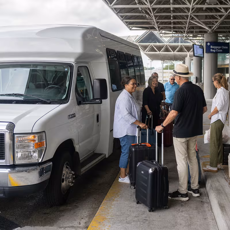 Black Mercedes Sprinter van staged for an New Orleans Airport Transportation group