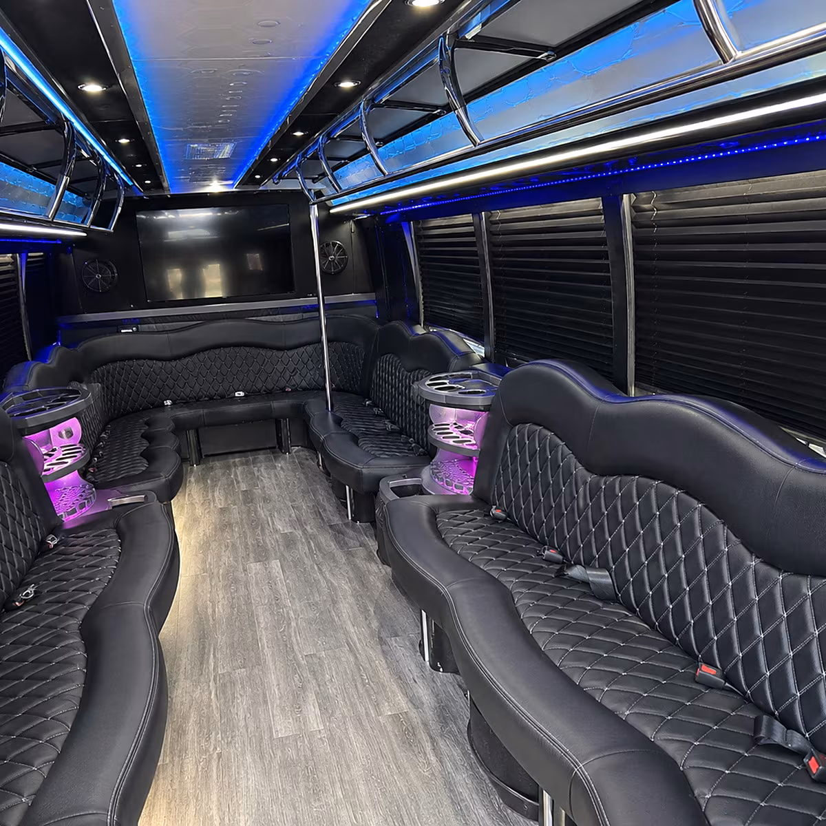 New Orleans Wedding Transportation party bus interior