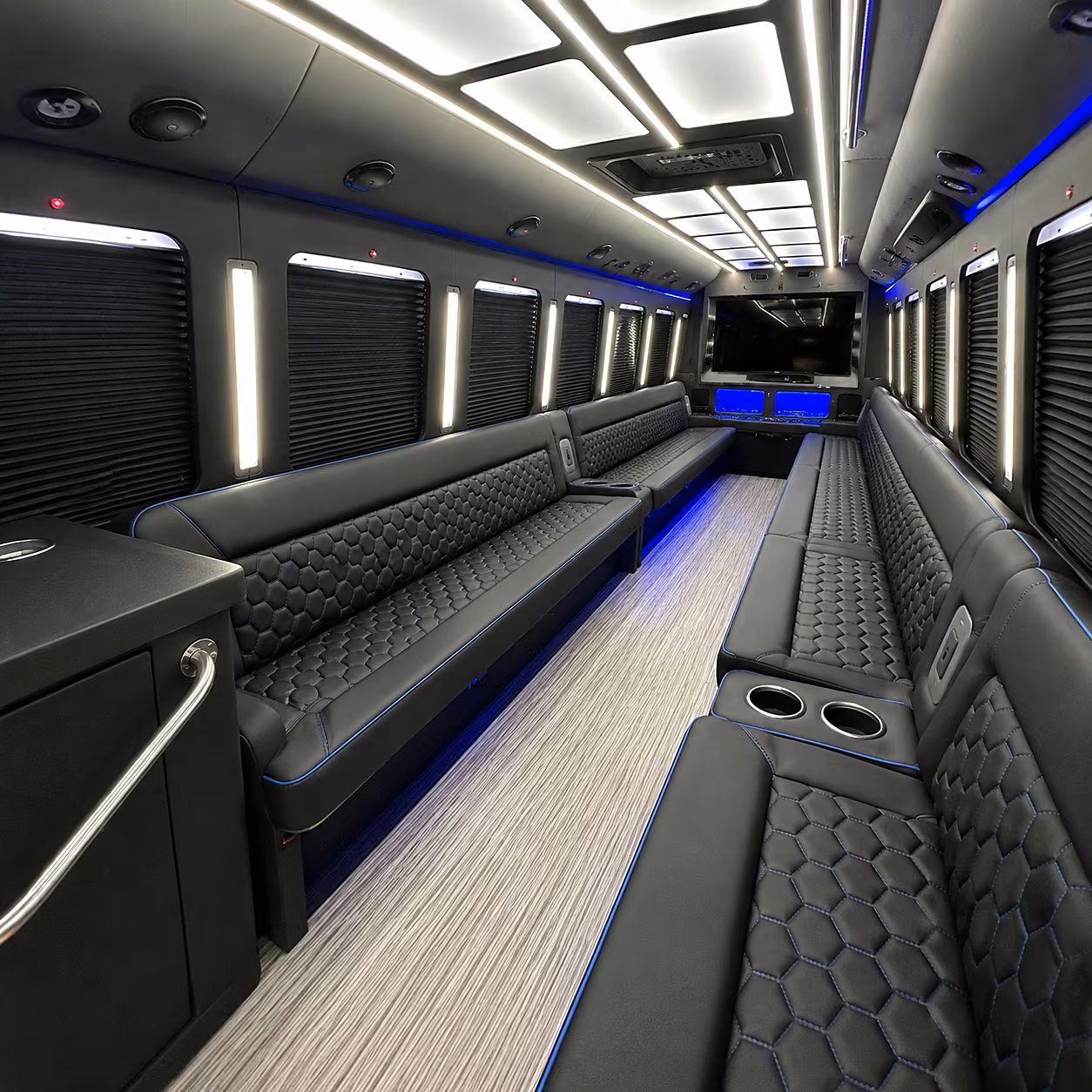 New Orleans Wedding Transportation party bus interior