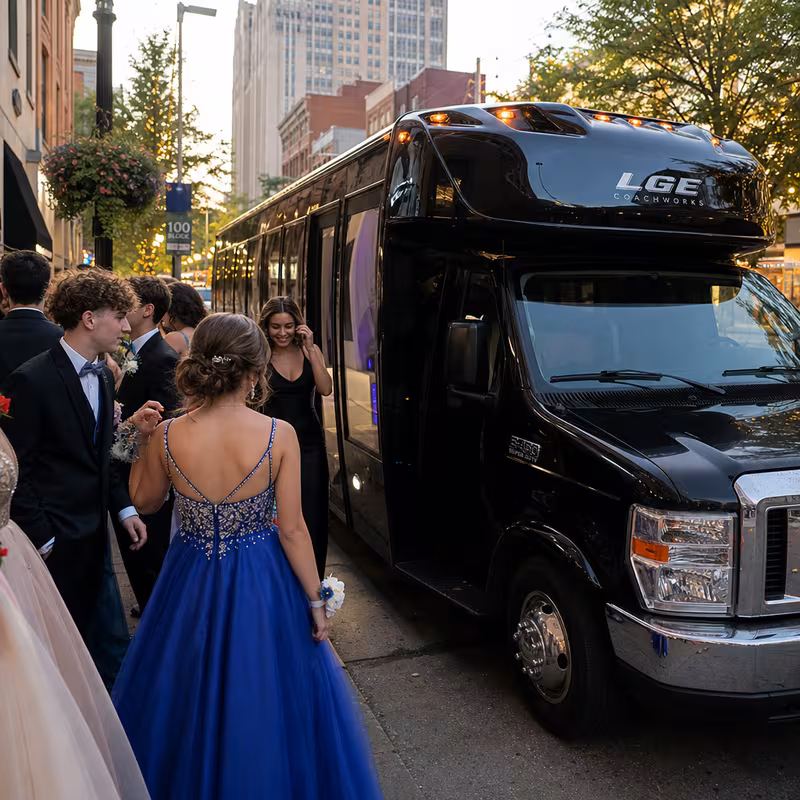 Passengers loading luggage while boarding an New Orleans group shuttle