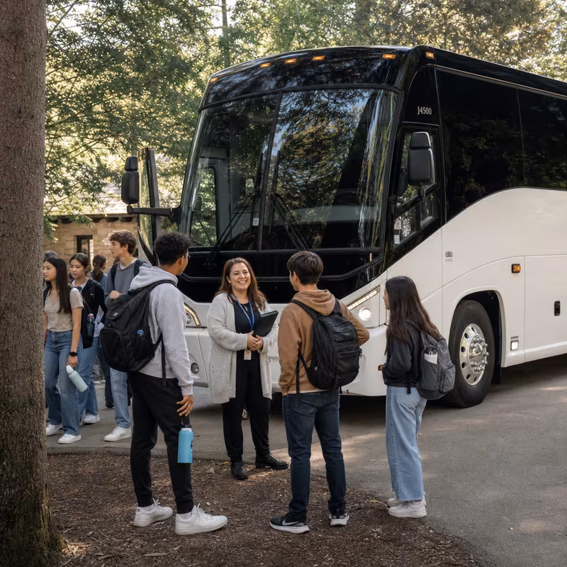 Black Mercedes Sprinter van staged for an New Orleans School Transportation group