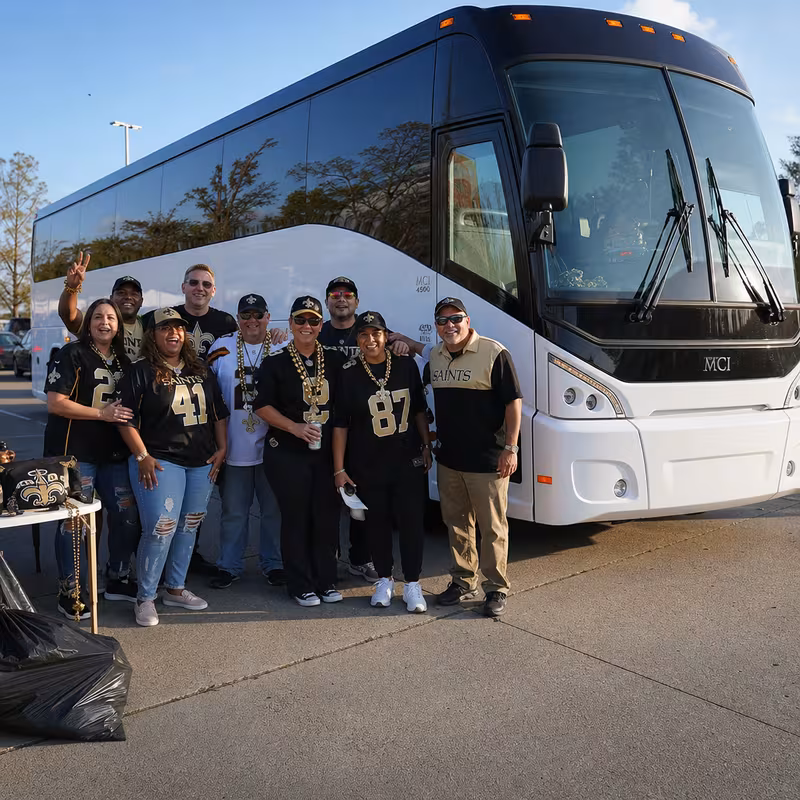 Passengers loading luggage while boarding an New Orleans group shuttle